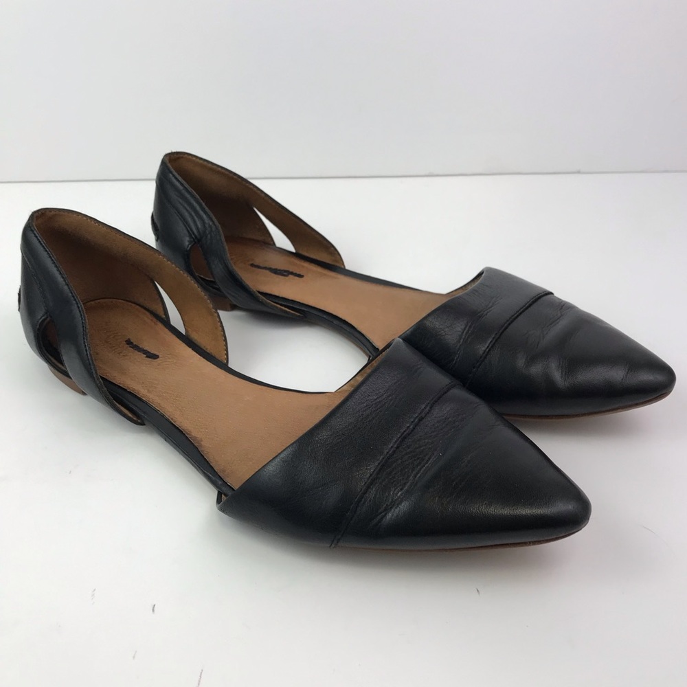 Madewell D’orsay black leather flats pointed shoes